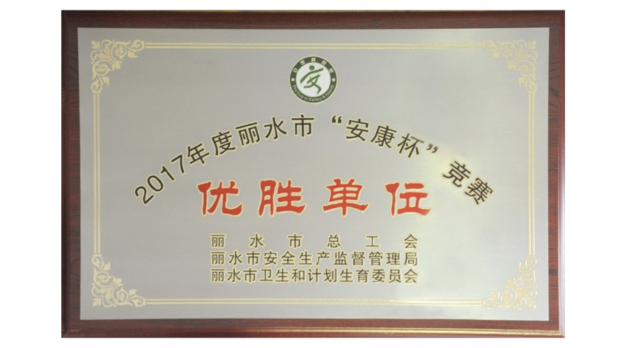 麗水市“安康杯”競賽優(yōu)勝單位